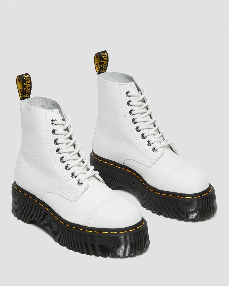 Botas Plataforma Dr Martens Sinclair Milled Nappa Cuero Mujer Blancos | MX 524OKI